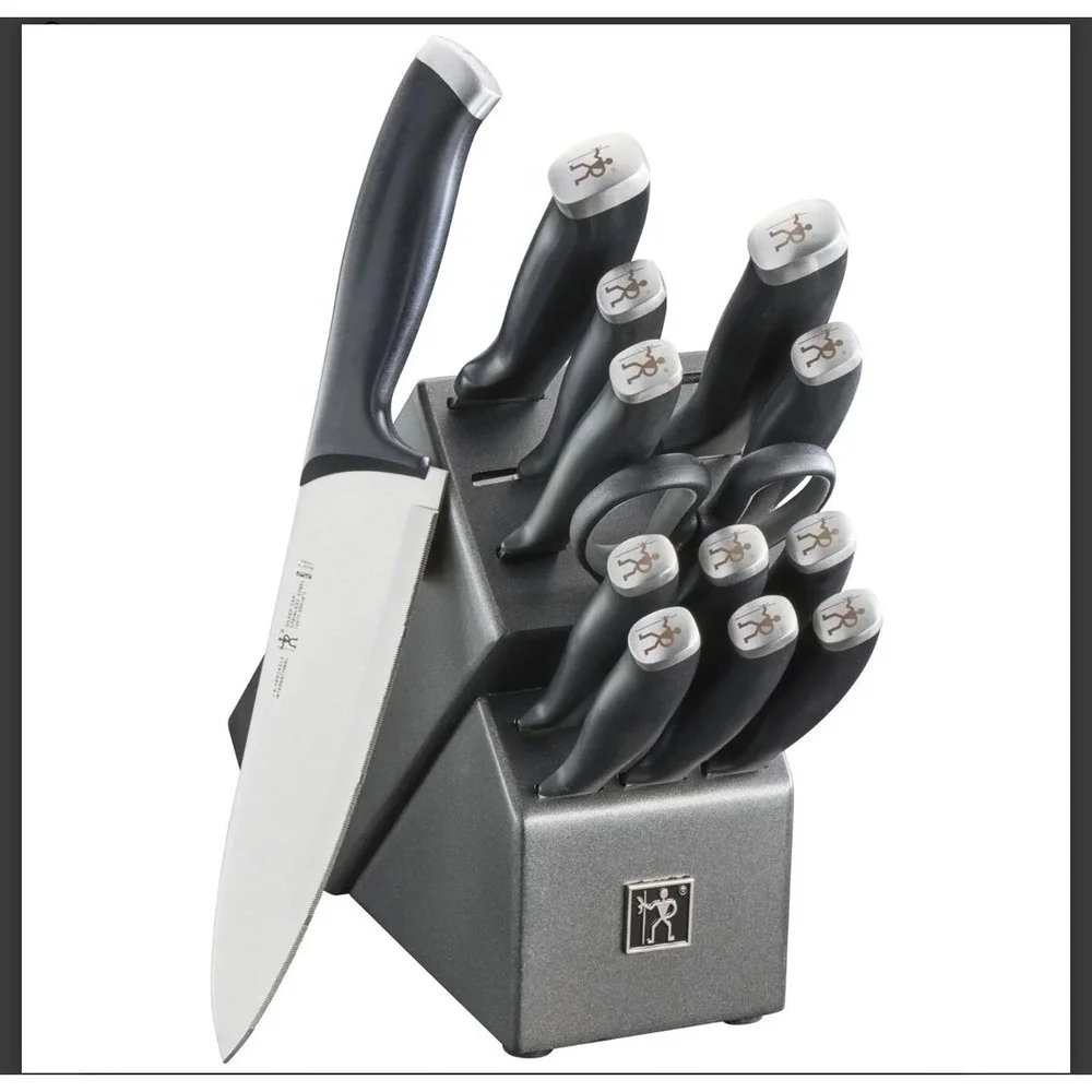 Henckels Assure Knife Block Set 12 Piece Black Excellent Stainless Steel